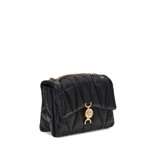 Versace Schwarze Kalbshaut Bos Taurus Schultertasche