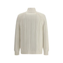 Brunello Cucinelli cashmere coat in pure white