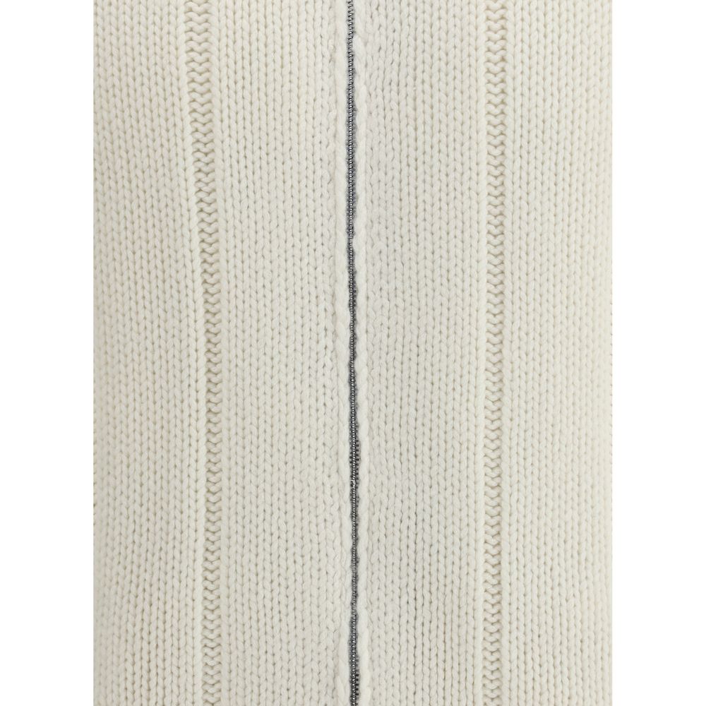 Brunello Cucinelli cashmere coat in pure white
