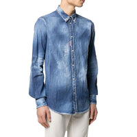 Dsquared² Denim-Hemd mit Distressed-Effekt