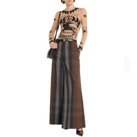 Burberry Karierte Leinenhosen mit weitem Bein