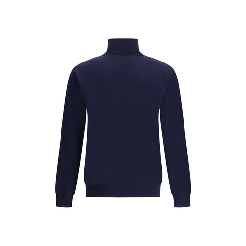 Valentino Blauer Rollkragenpullover aus Fleece-Wolle