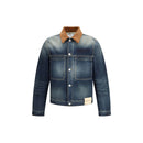 Alexander McQueen Baumwoll-Denim-Jacke in Blau