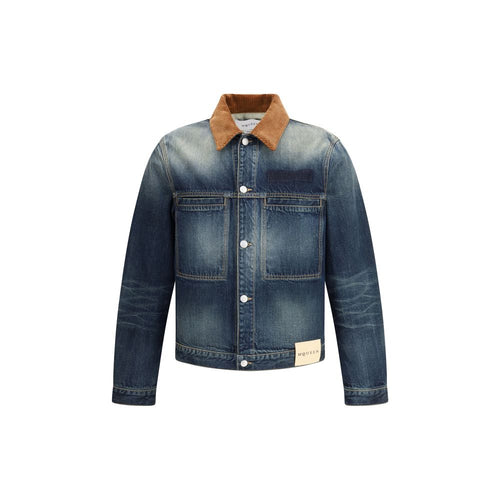 Alexander McQueen Baumwoll-Denim-Jacke in Blau