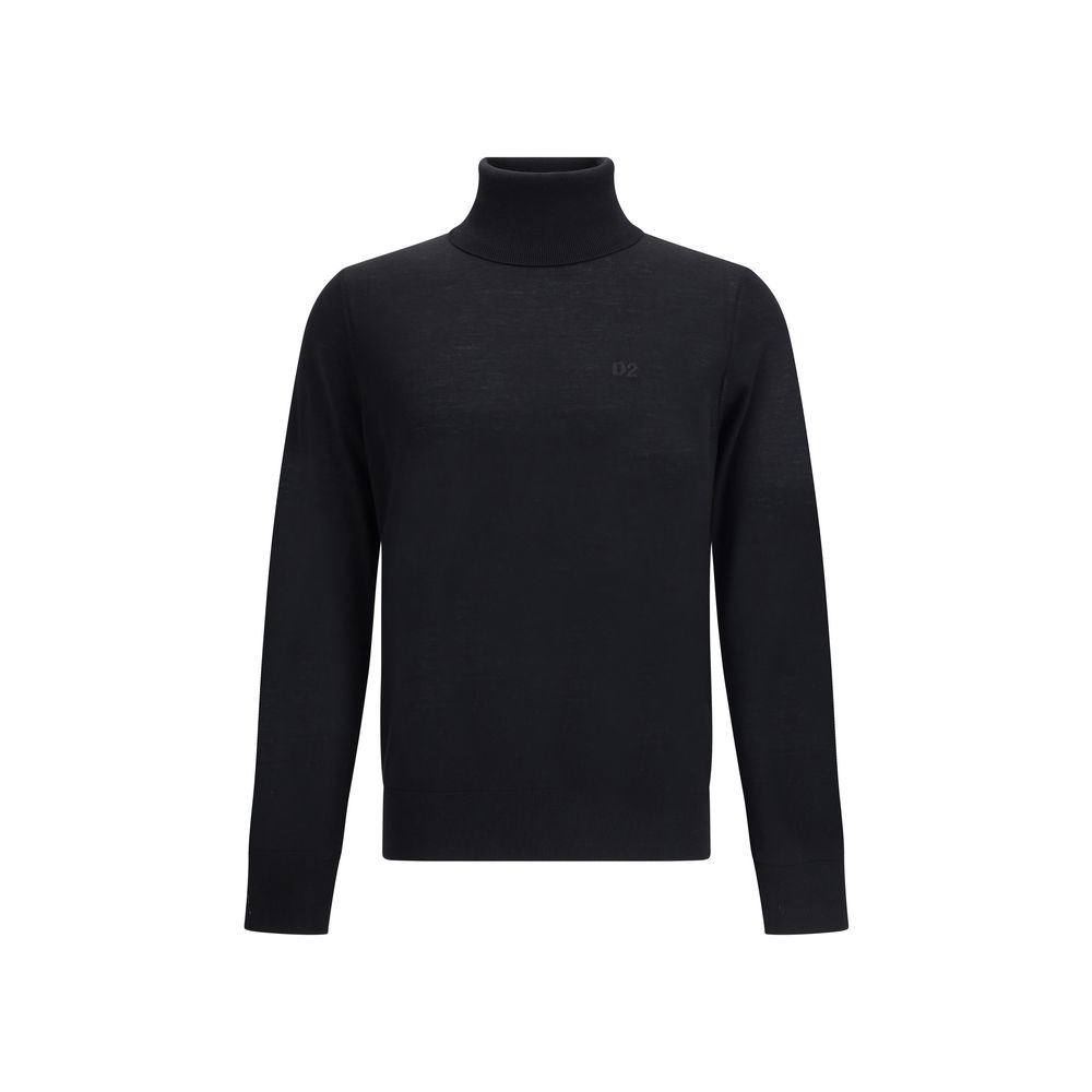 Dsquared² Schwarzer Rollkragenpullover aus Wolle