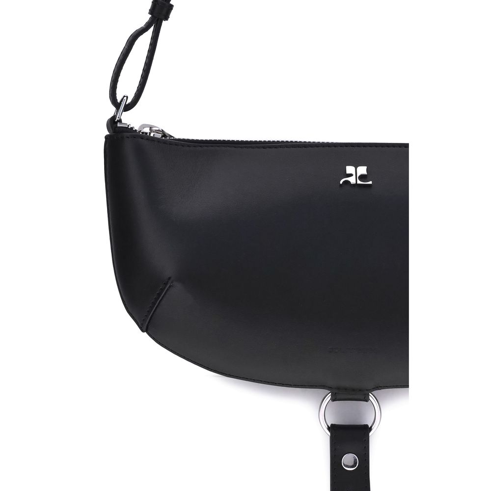 Courrèges Black Calfskin Bos Taurus Shoulder Bag