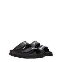 Palm Angels Schwarze Lederpantoffeln Sandalen