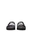 Palm Angels Schwarze Lederpantoffeln Sandalen
