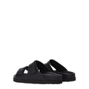 Palm Angels Schwarze Lederpantoffeln Sandalen