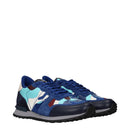 Valentino Garavani Blaue Leder Sportliche Turnschuhe