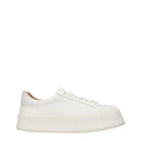 Jil Sander White Leather Platform Sneakers