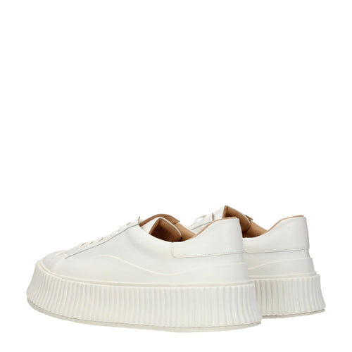 Jil Sander White Leather Platform Sneakers