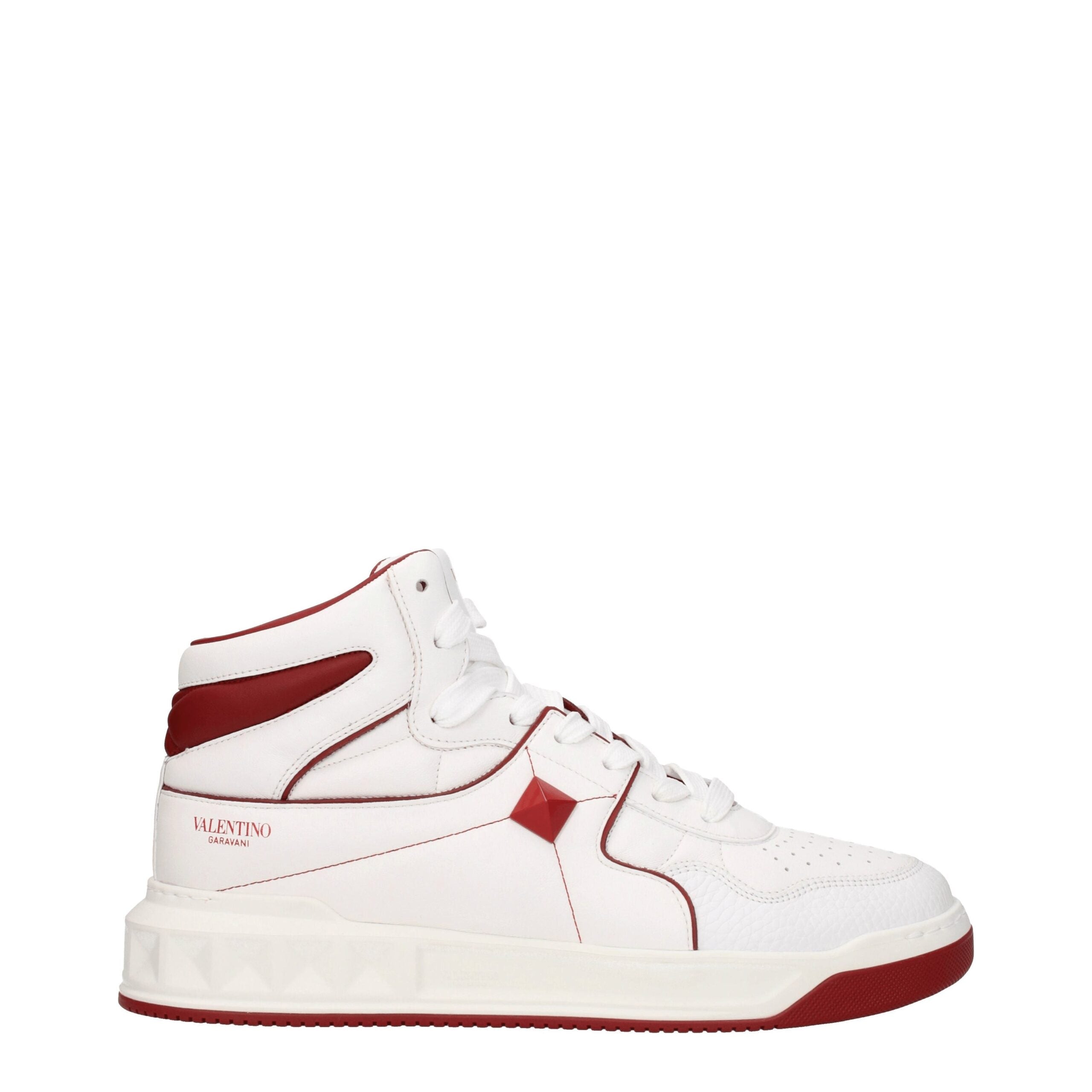 Valentino Garavani Weiße High-Top-Sneaker aus Leder