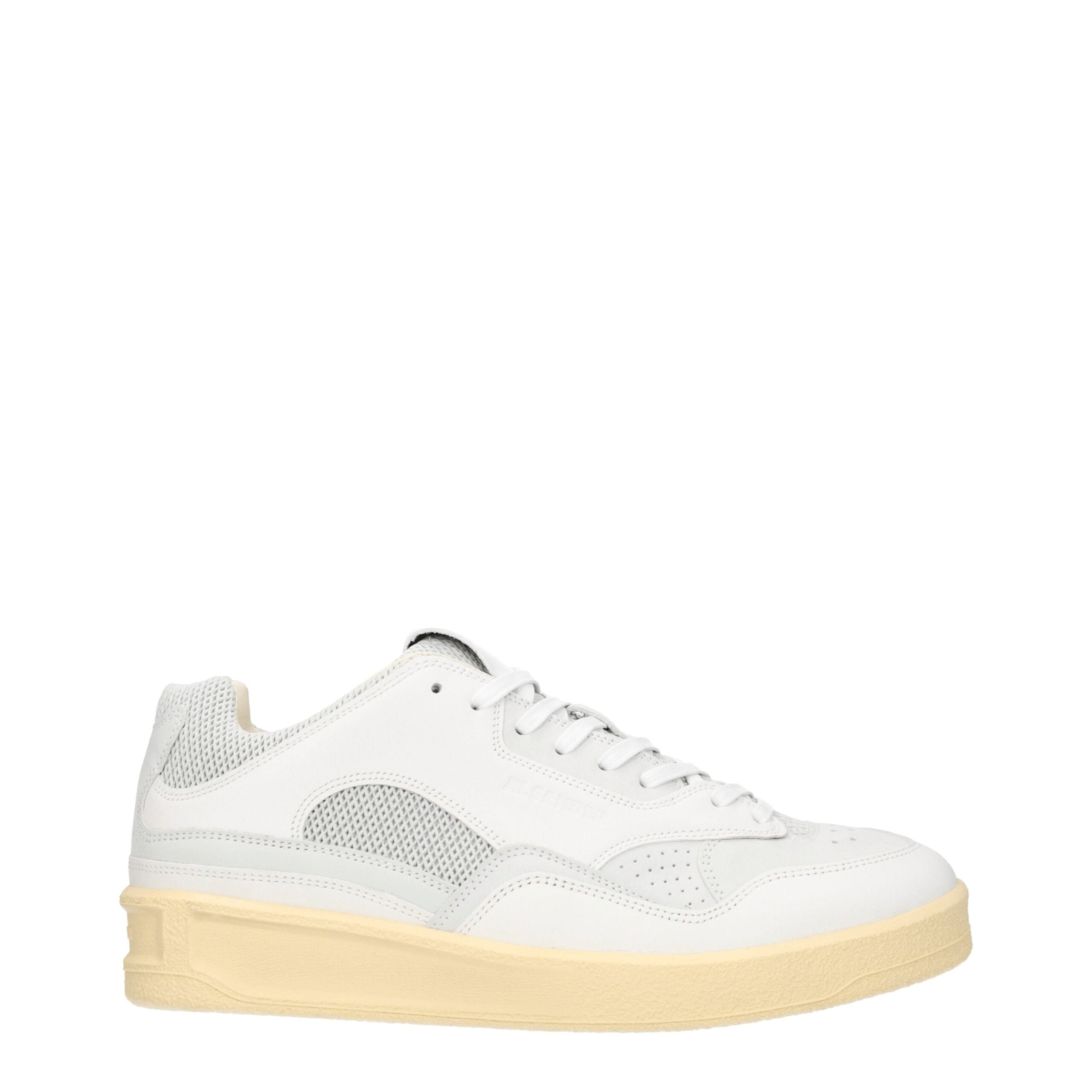 Jil Sander Weiße Sneakers aus Leder mit niedrigem Schaft