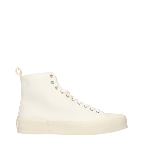 Jil Sander beige high-top sneakers made of fabric