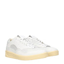Jil Sander white leather low-top sneakers
