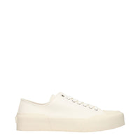 Jil Sander beige fabric low-top sneakers