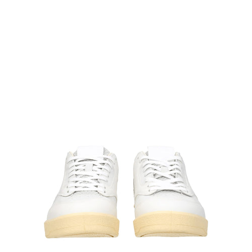 Jil Sander white leather low-top sneakers