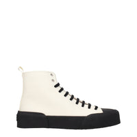 Jil Sander beige high-top sneakers made of fabric