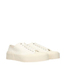 Jil Sander beige fabric low-top sneakers
