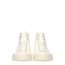 Jil Sander beige high-top sneakers made of fabric
