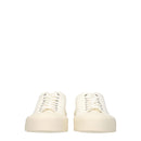 Jil Sander beige fabric low-top sneakers