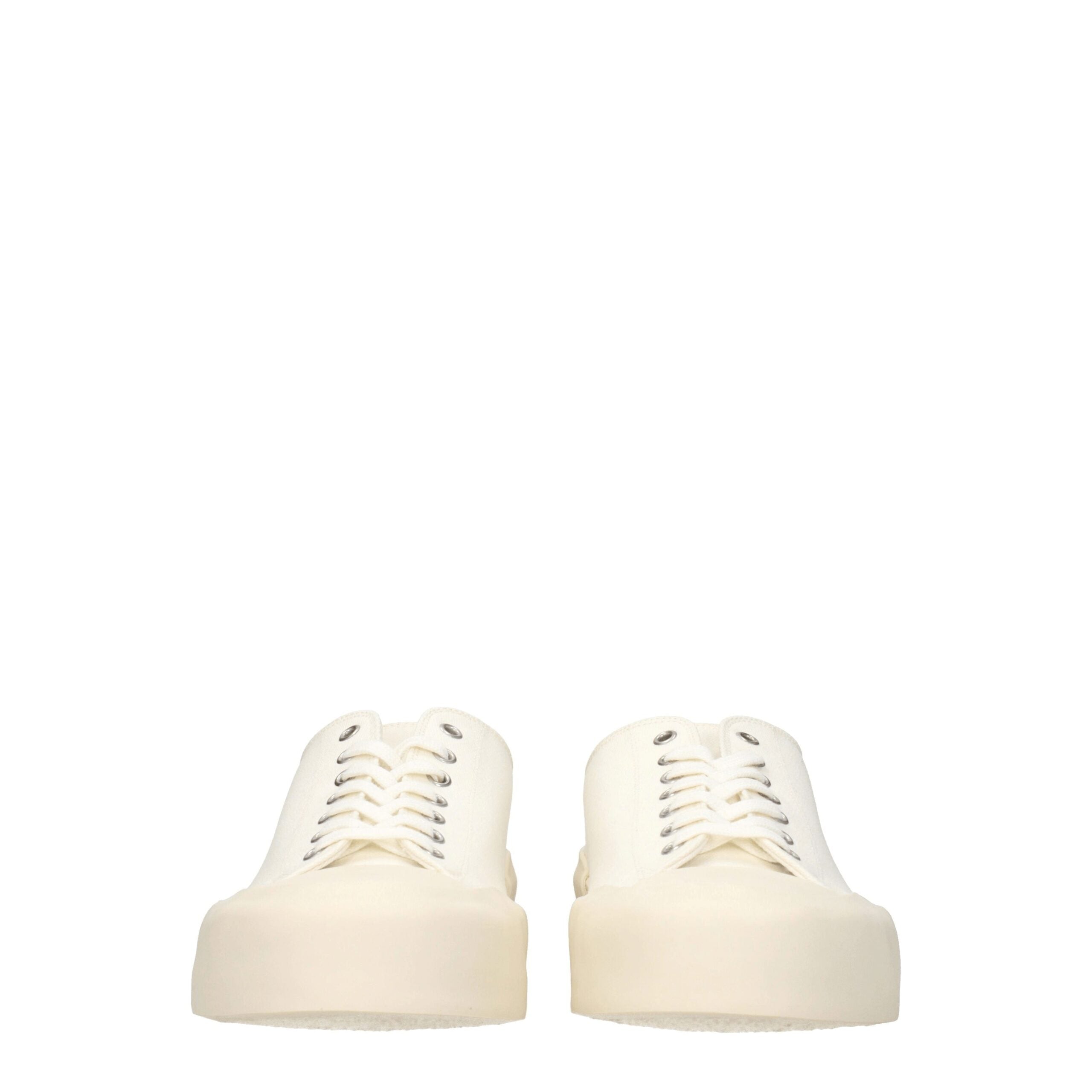 Jil Sander beige fabric low-top sneakers