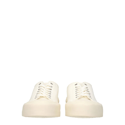 Jil Sander beige fabric low-top sneakers