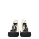 Jil Sander beige high-top sneakers made of fabric