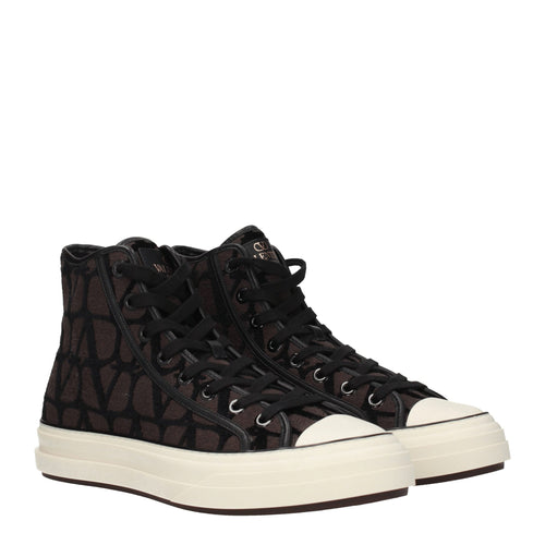 Valentino Garavani Braune High-Top-Sneaker aus Stoff
