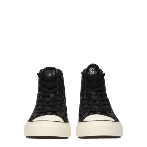 Valentino Garavani Braune High-Top-Sneaker aus Stoff
