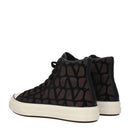 Valentino Garavani Braune High-Top-Sneaker aus Stoff