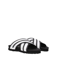 Palm Angels Weiße Lederpantoffeln Sandalen