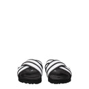Palm Angels Weiße Lederpantoffeln Sandalen