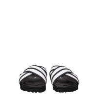 Palm Angels Weiße Lederpantoffeln Sandalen