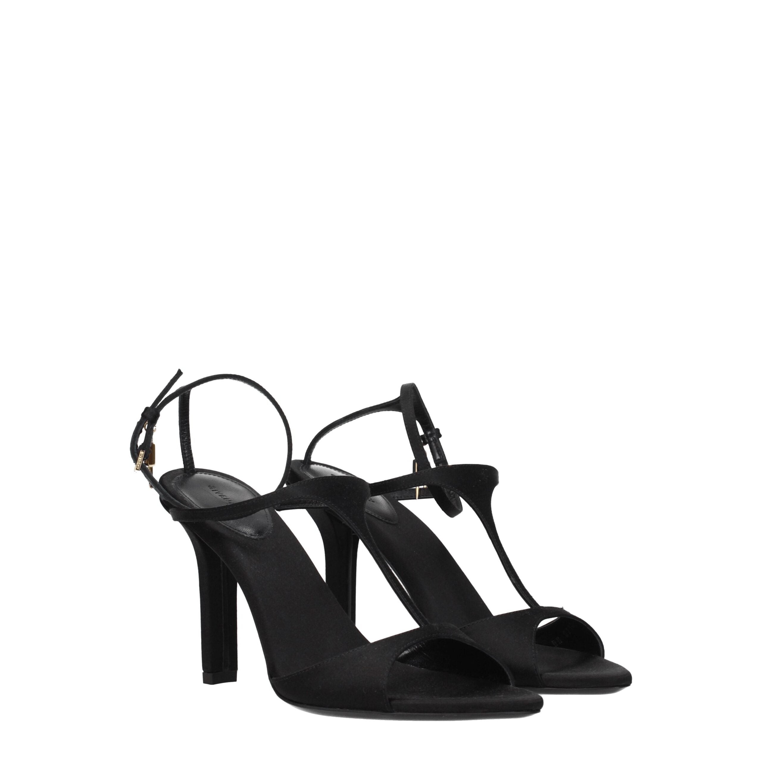 Givenchy Schwarze Satin Stiletto Heels Sandalen