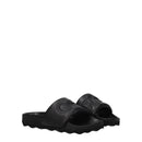 Off-White Schwarze Lederpantoffeln Sandalen