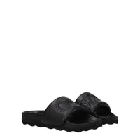 Off-White Schwarze Lederpantoffeln Sandalen