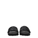Off-White Schwarze Lederpantoffeln Sandalen