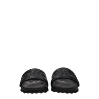 Off-White Schwarze Lederpantoffeln Sandalen