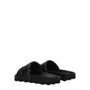 Off-White Schwarze Lederpantoffeln Sandalen