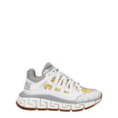 Versace Weißer Stoff Sportliche Turnschuhe