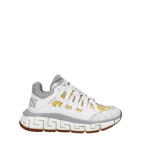 Versace Weißer Stoff Sportliche Turnschuhe