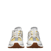 Versace Weißer Stoff Sportliche Turnschuhe