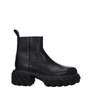 Off-White Schwarze Lederstiefeletten