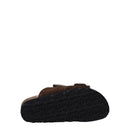 Palm Angels Braune Lederpantoffeln Sandalen