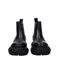 Off-White Schwarze Lederstiefeletten