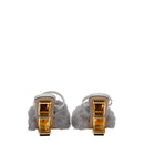Fendi Graue Nerzpantoffeln Sandalen