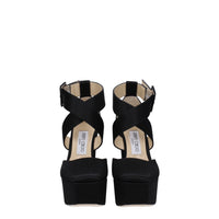 Jimmy Choo Schwarze Satin-Plateaus