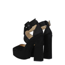 Jimmy Choo Schwarze Satin-Plateaus